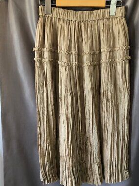 Club Monaco Soft Crinkled Camel Skirt